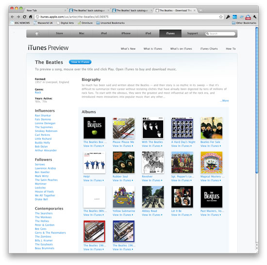 Official: The Beatles, Apple come together for iTunes debut | Macworld