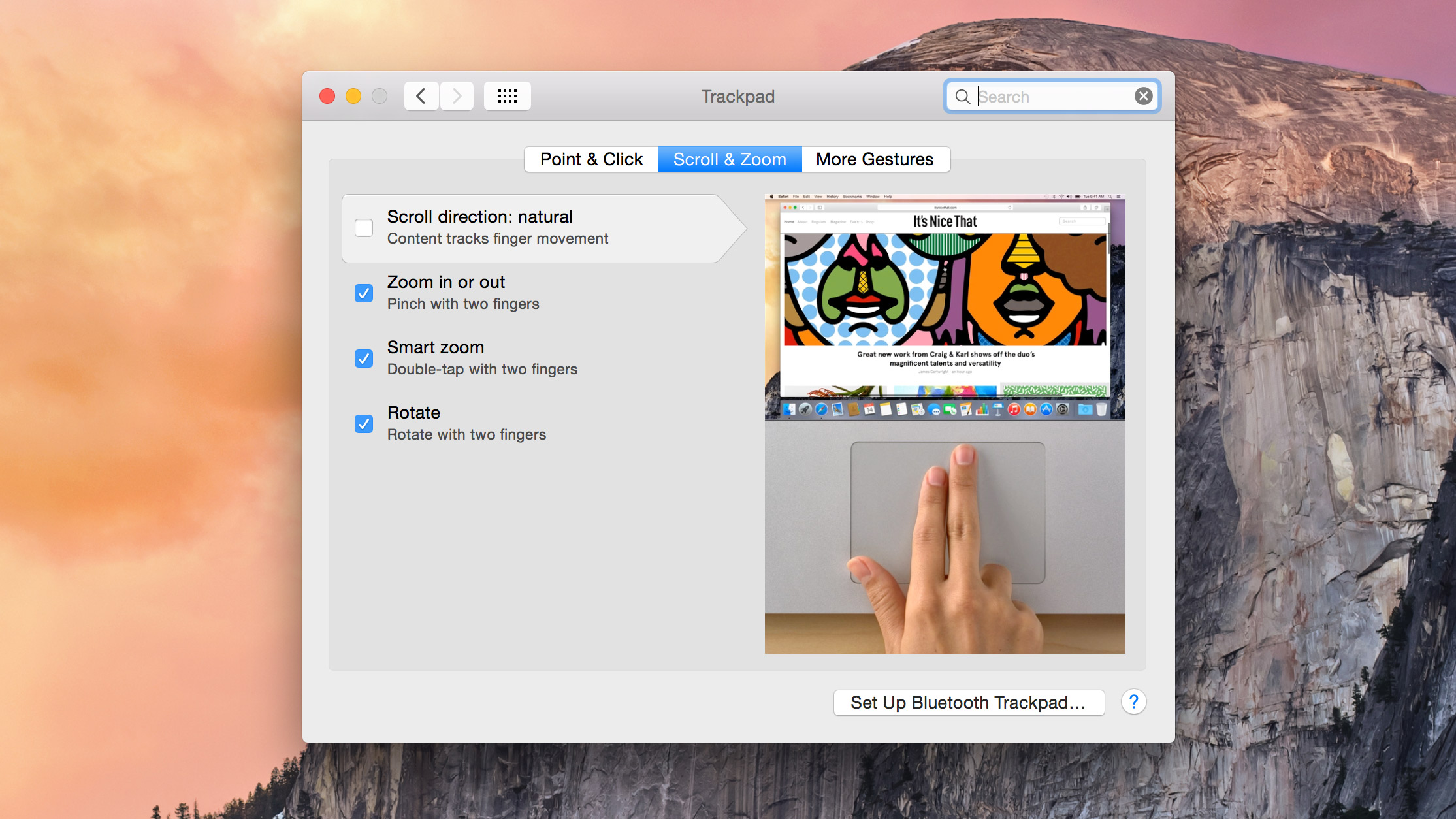 control OSX with gestures