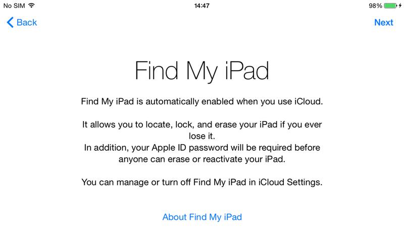 How to set up a new iPad: Find my iPad