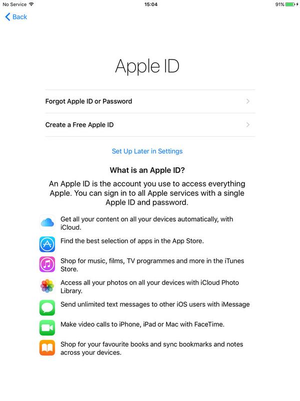 How to set up a new iPad: Apple ID