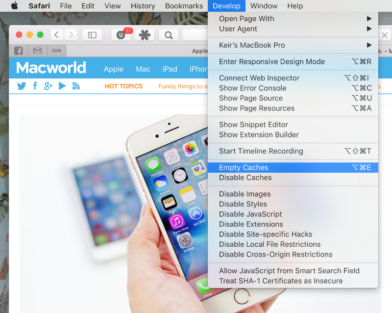 How to clear Safari's cache and history on Mac: Empty caches