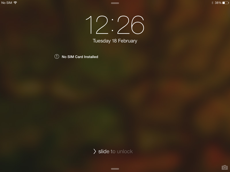 iPad with no SIM