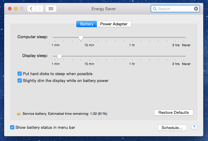 Battery time in Mac OS X