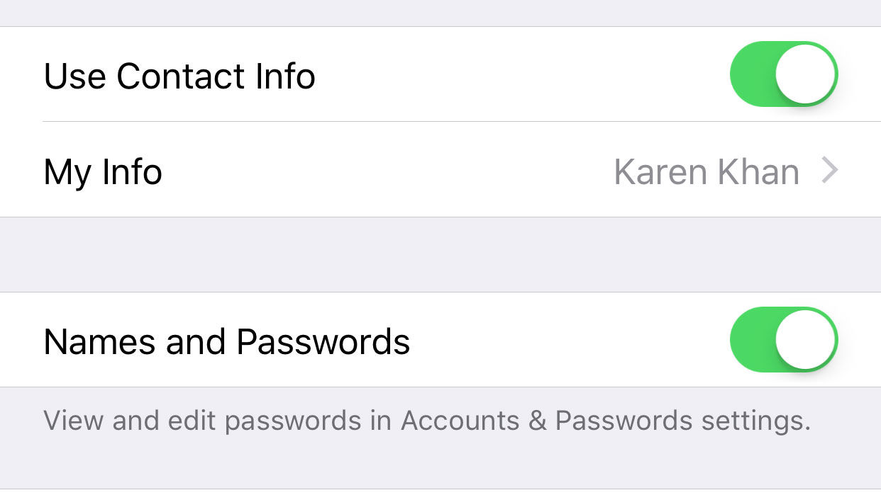 iphone safari password autofill