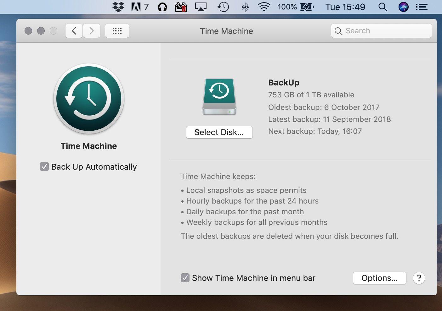 how to go back in time on mac