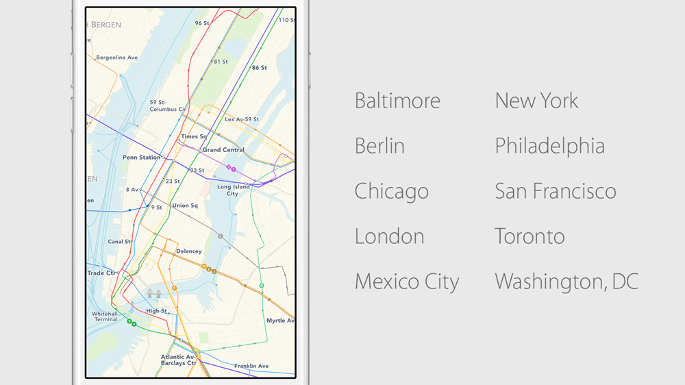 iOS 9 new features: Public-transport directions in Maps