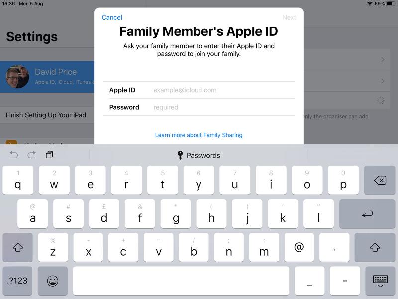 How to set up Family Sharing: Invite in person