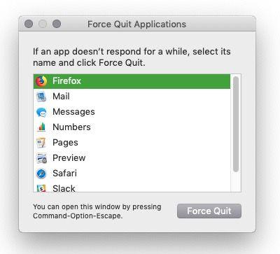 mac os force quit shortcut