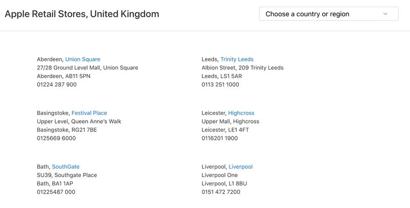 How to use Apple Store: UK store locations