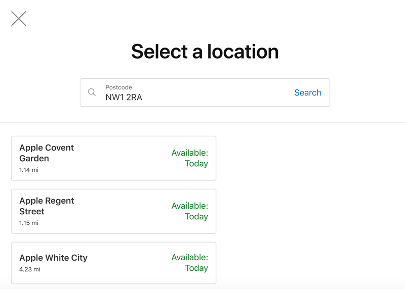 How to use the Apple Store: Choose a pickup location