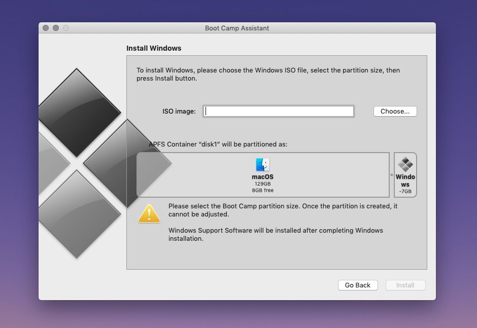 partitioning mac drive for windows