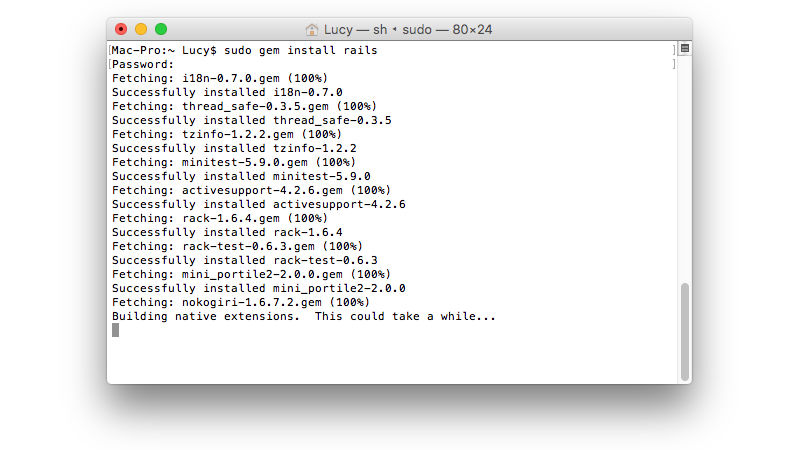 installing ruby on rails mac