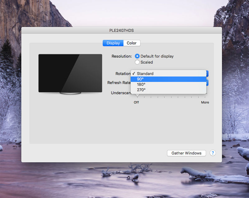 how to rotate screen on mac