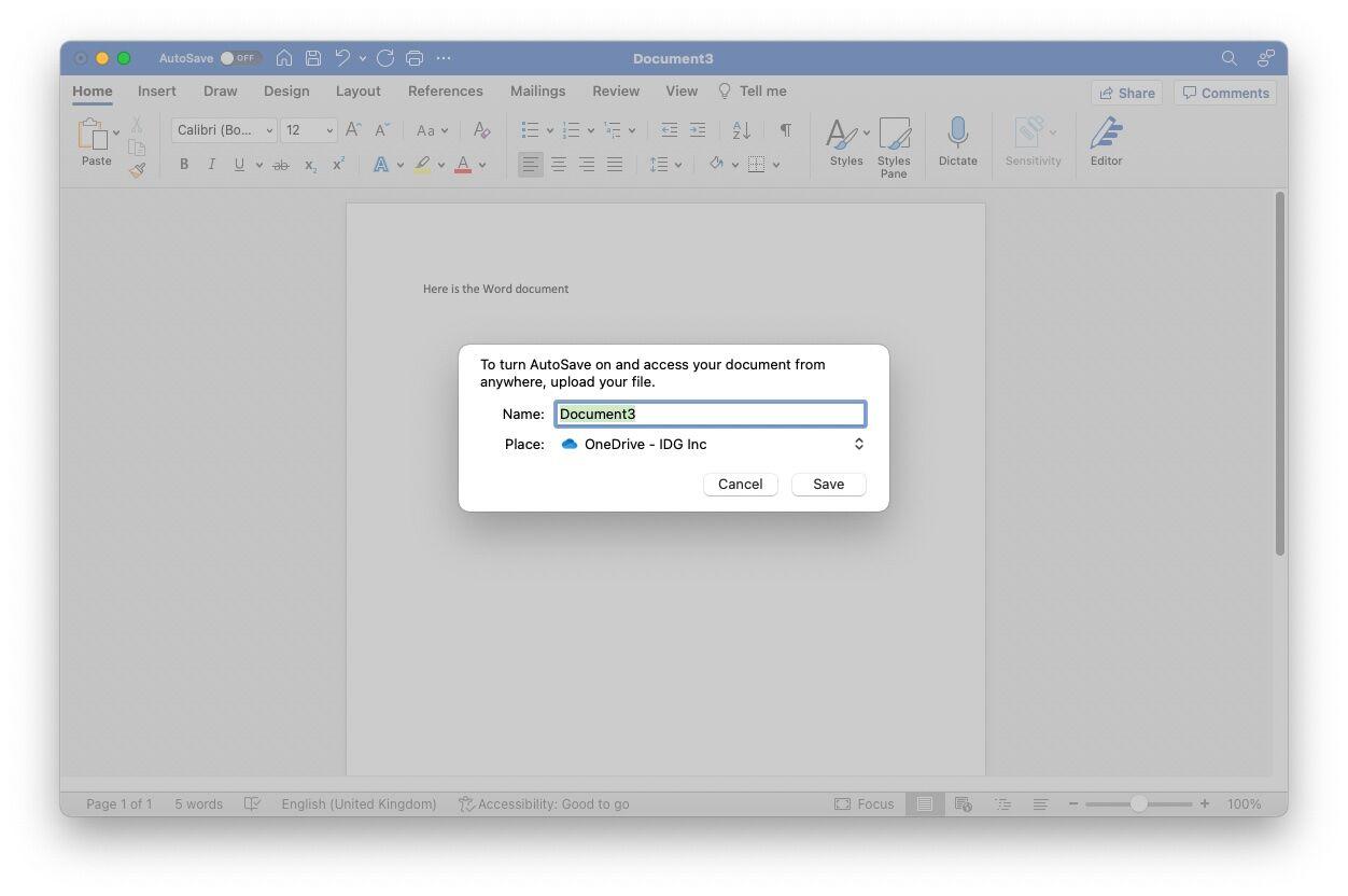 Autosave word doc