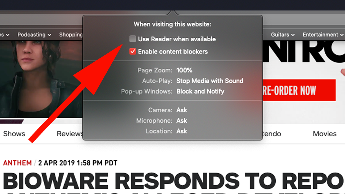 How to block ads on Mac: Use Reader when available