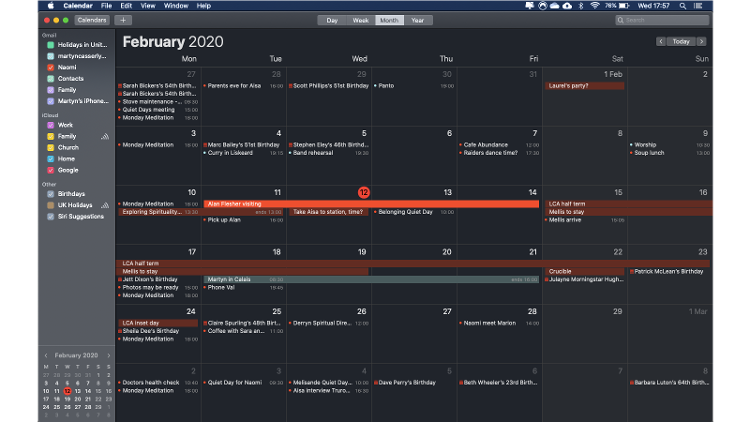 How to use Dark Mode on Mac: Calendar