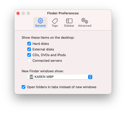 Change what Finder shows