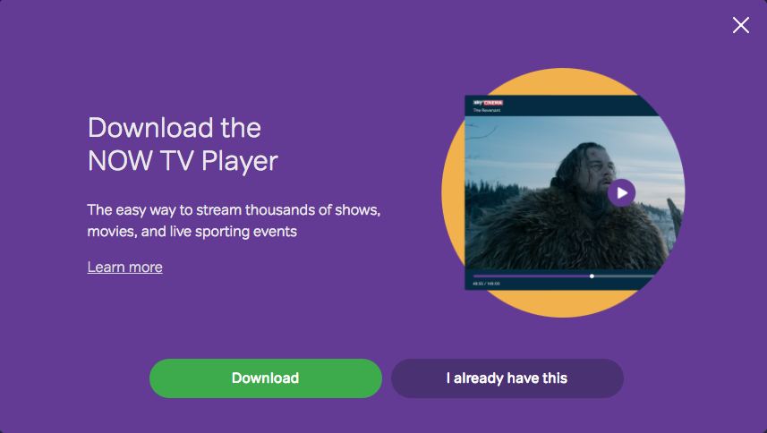 How to install the NOW TV Player on Mac