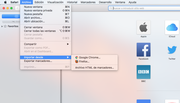 como exportar favoritos de safari a chrome