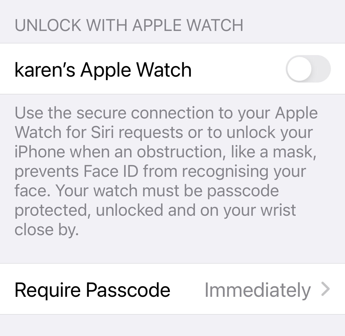 Unlock iphone with apple watch