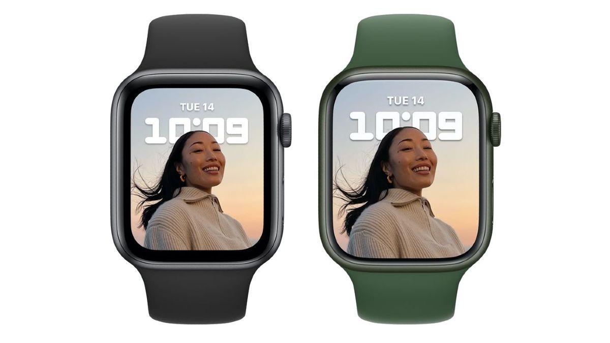 Comparison of Watch Series 7 and Series 6 display sizes