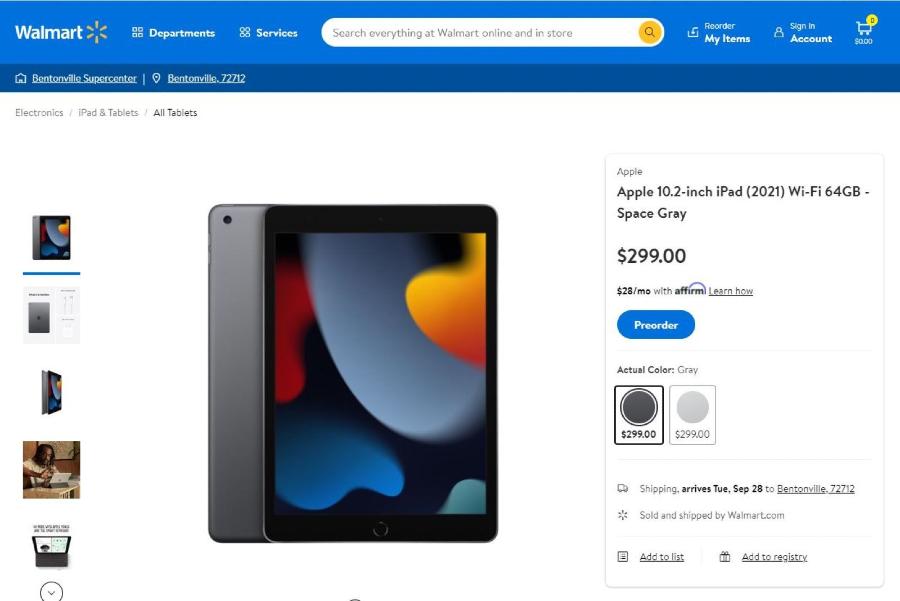 Walmart iPad 2021