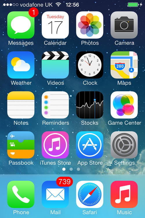 ios 7 text interface