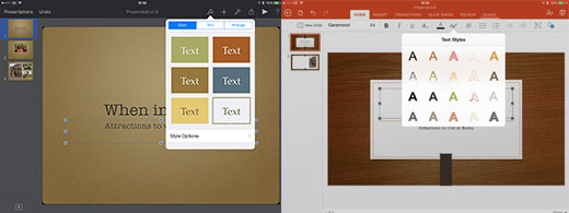 Styles Keynote vs PowerPoint