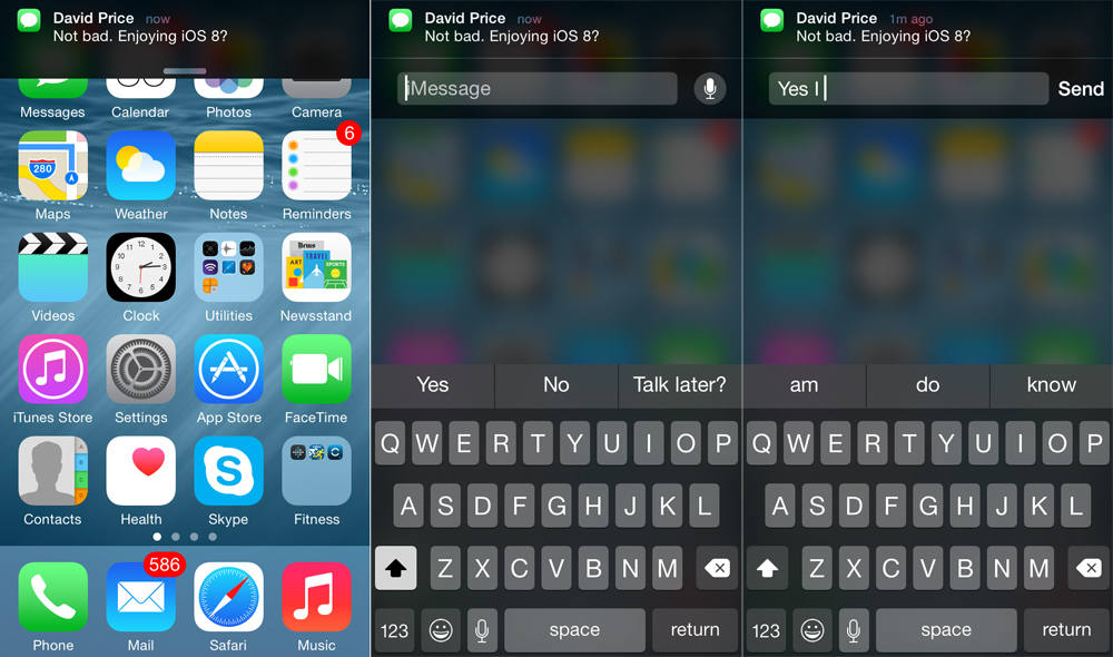 iOS 8 beta review interactive notifications