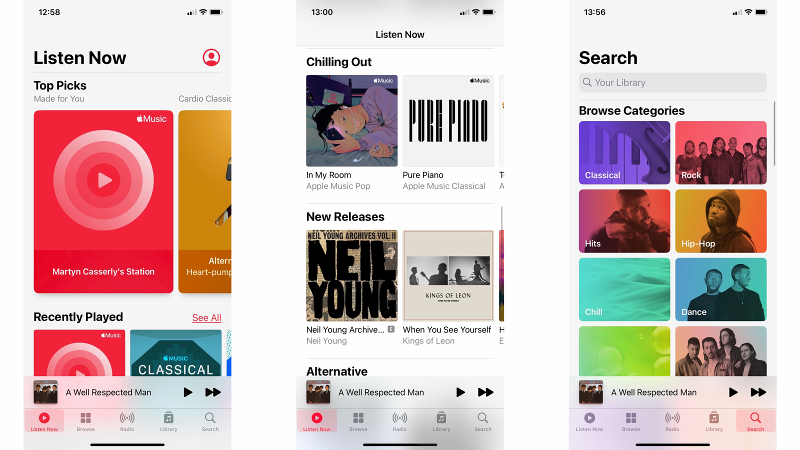 Apple Music vs Spotify: Apple Music interface