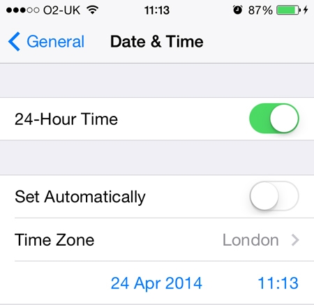 Turn off auto time zone