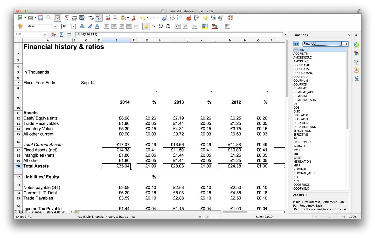 spreadsheets on mac