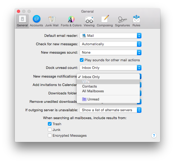 Change individual settings