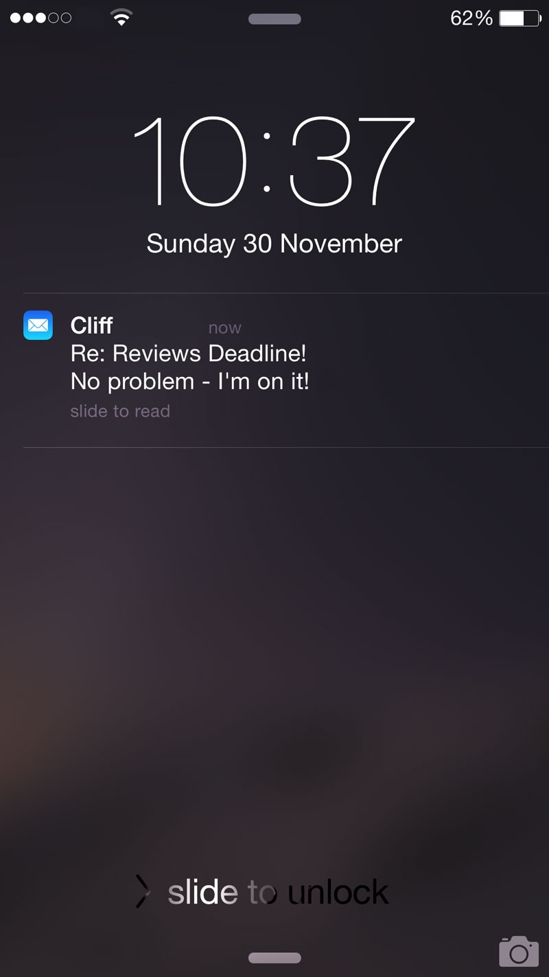 iOS email - Notify Me