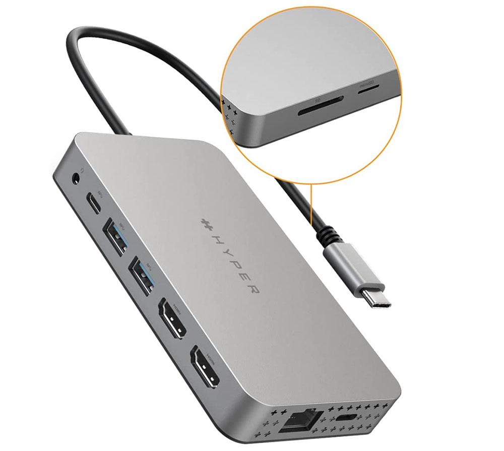 Hyperdrive Dual 4K HDMI 10-in-1 USB-C Hub - Best dual-4K hub for M1 Macs