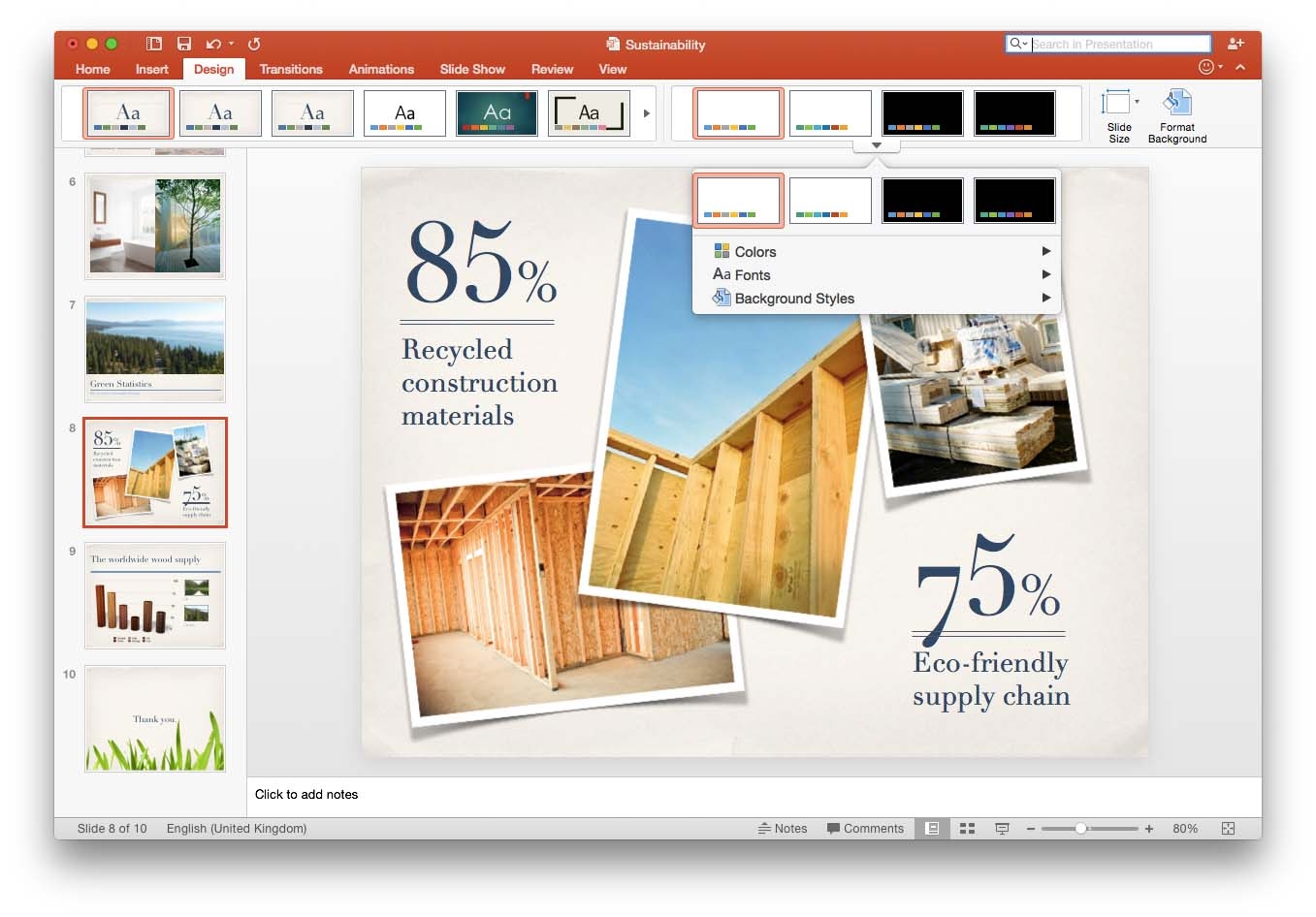 Design Tab