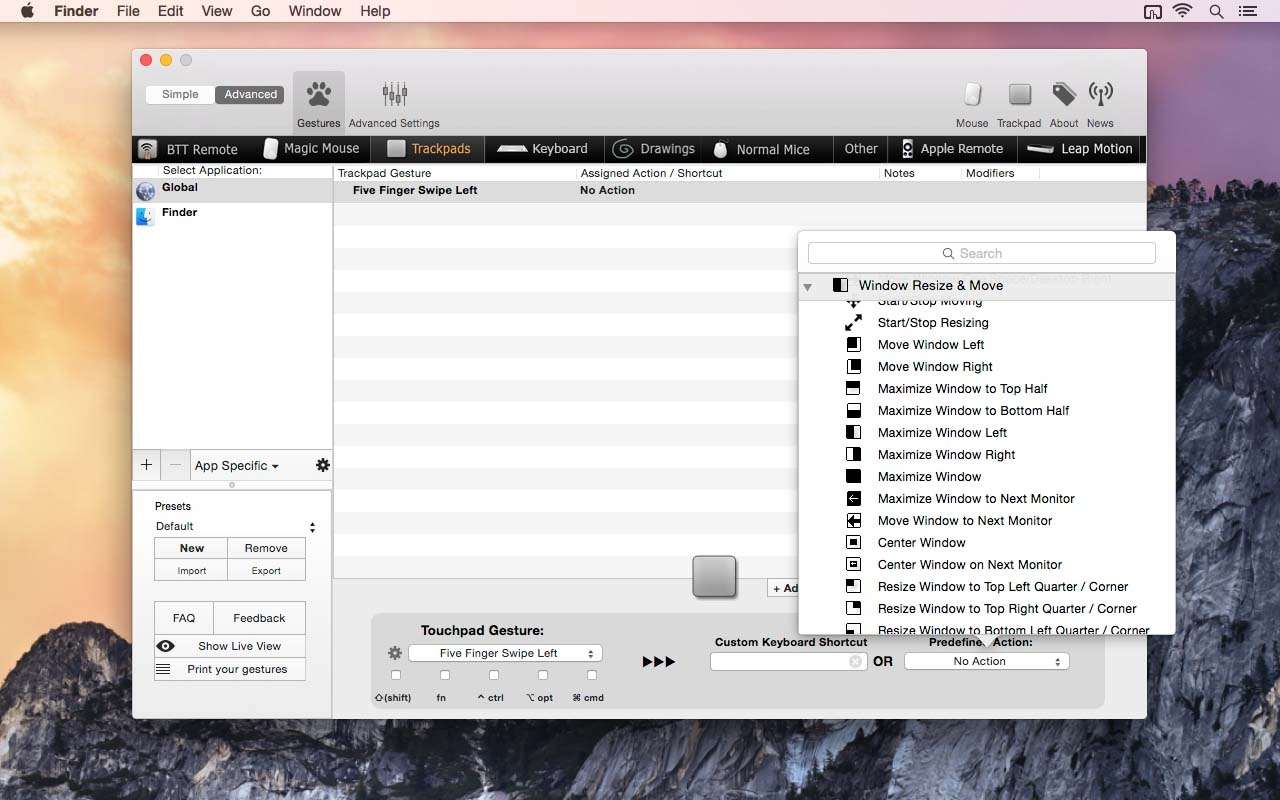 Split view with BetterTouchTool