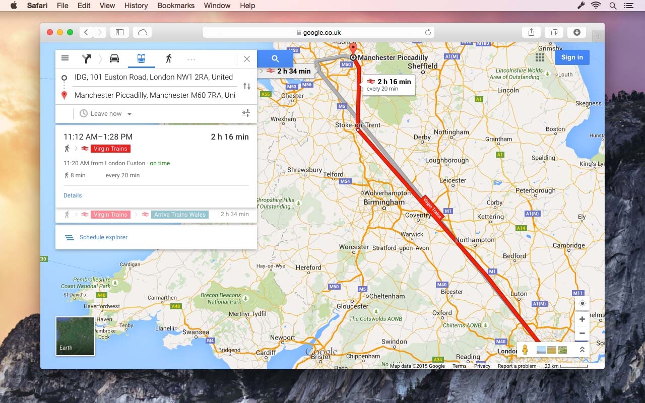 Get transit info with Google Maps