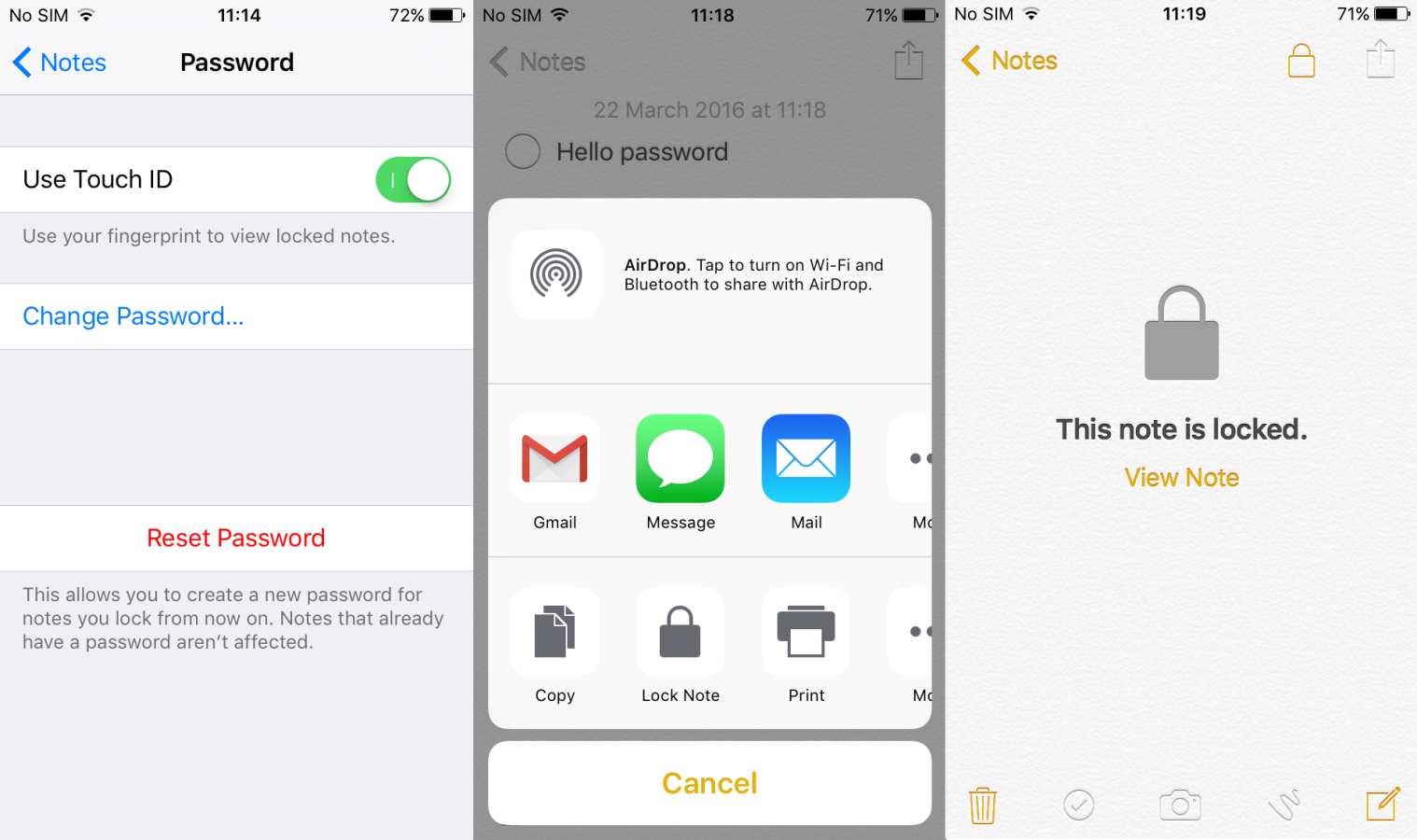 New features in Notes in iOS 9: Password-protect your notes