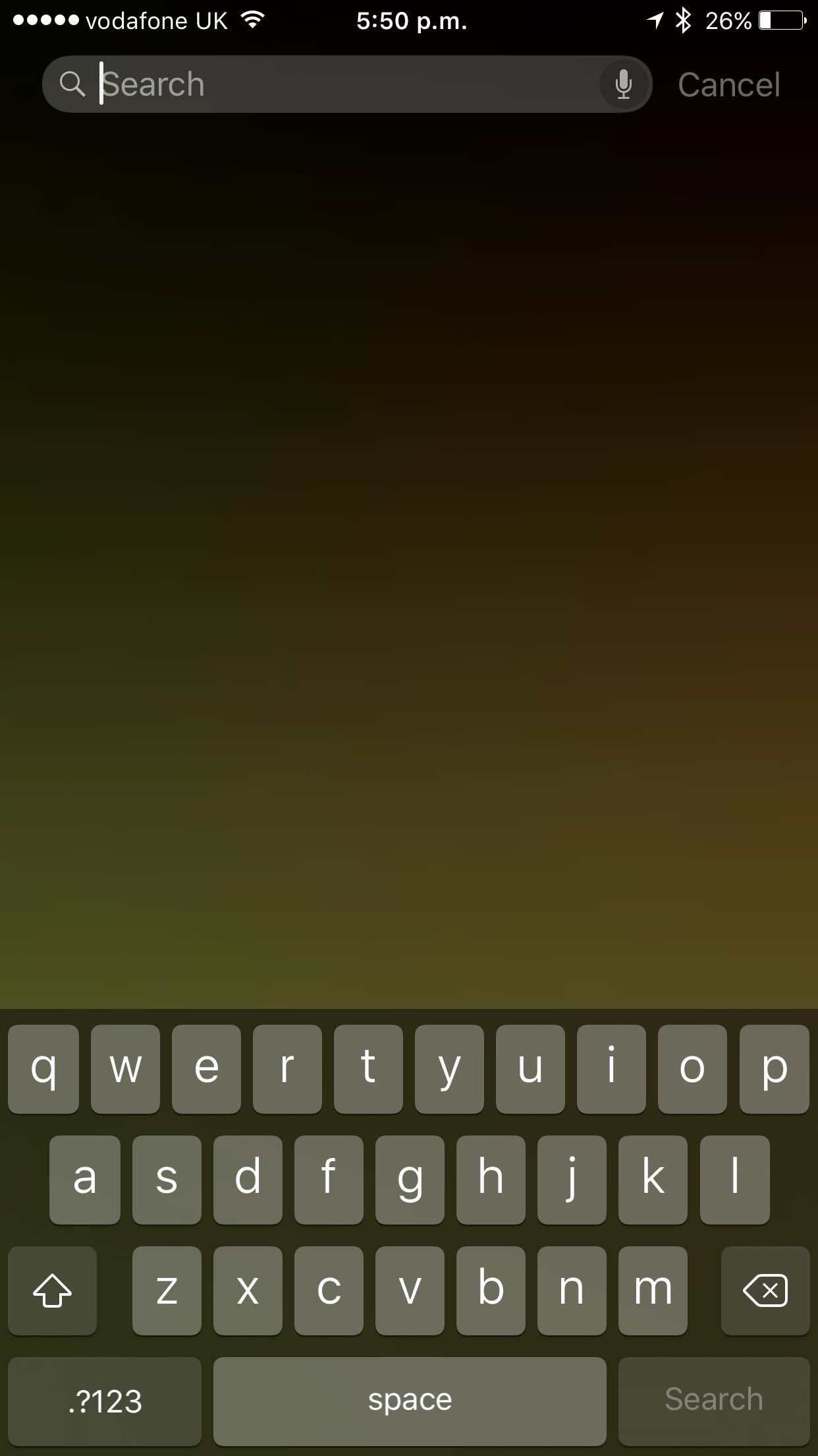 Swipe down to search