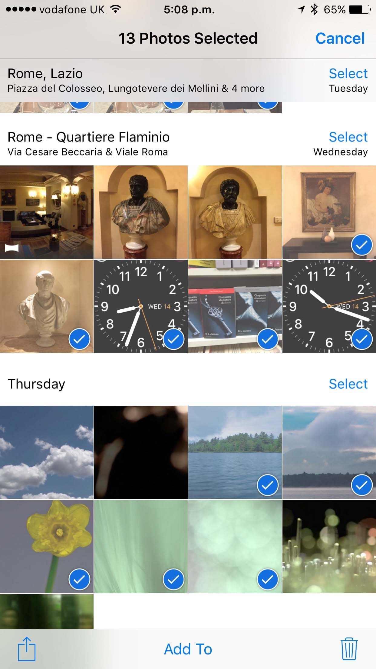 Select multiple photographs