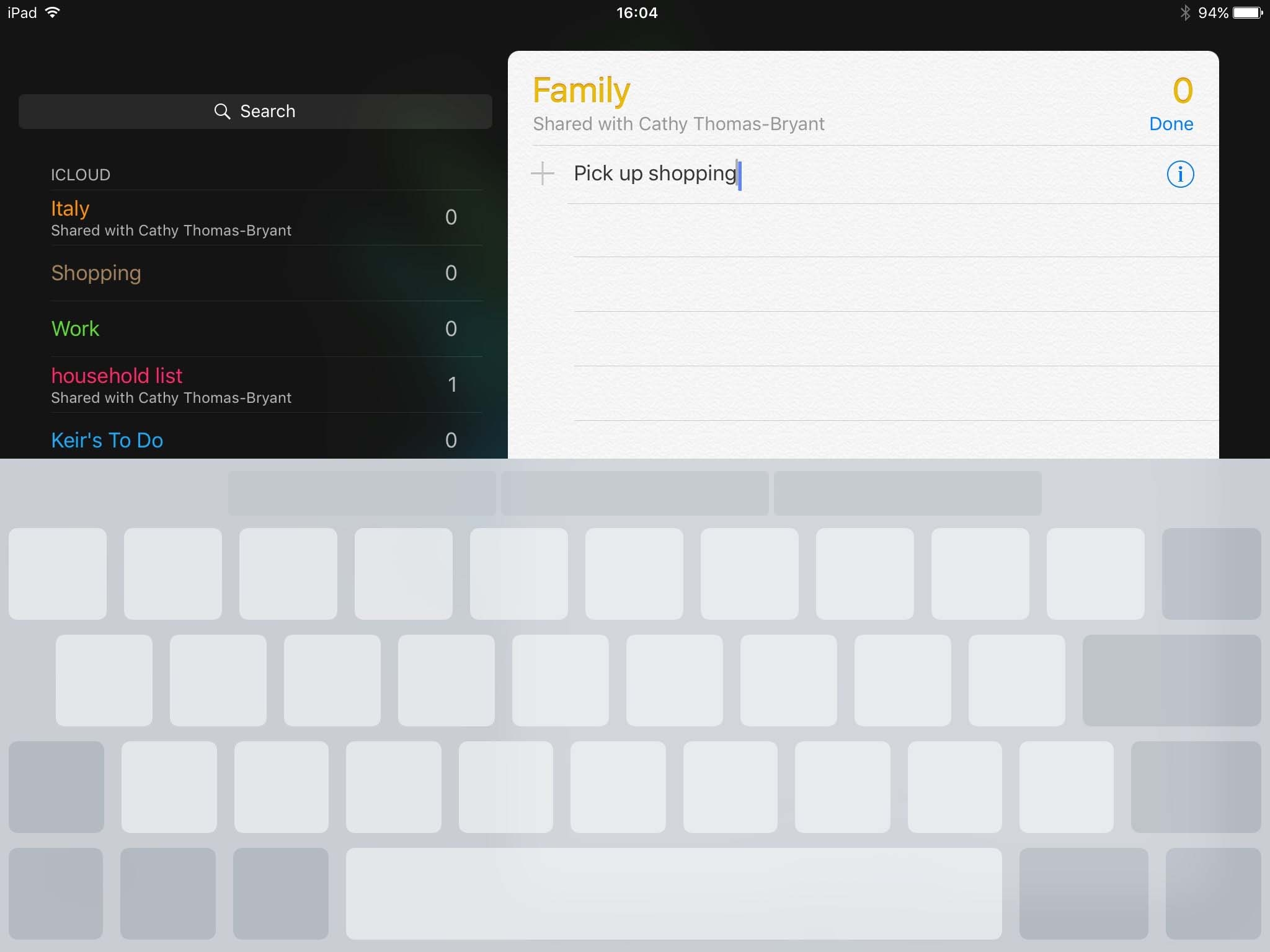 Move the cursor on the iPad