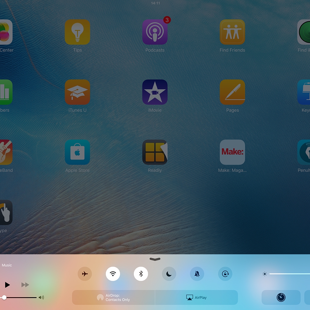 Fingers only: Control Centre and Notification Centre
