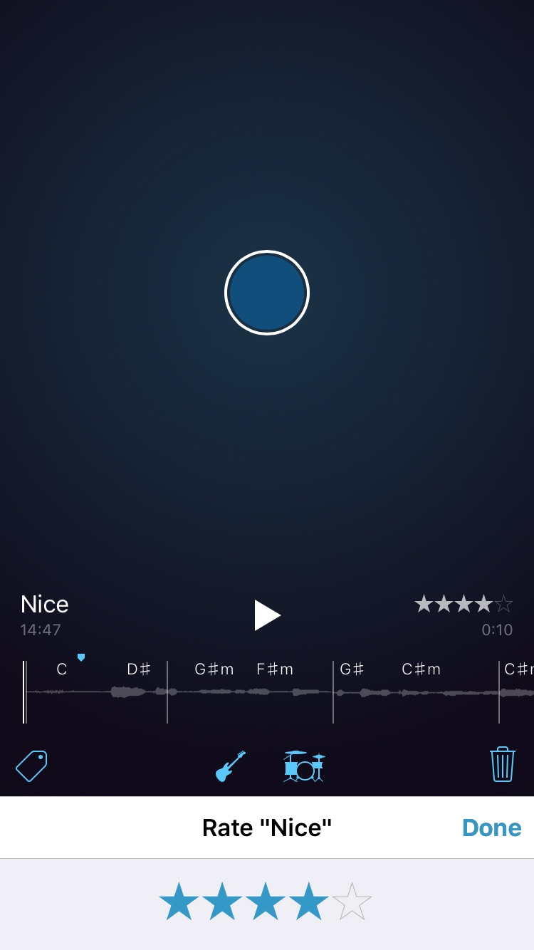 How to use Music Memos: Ratings