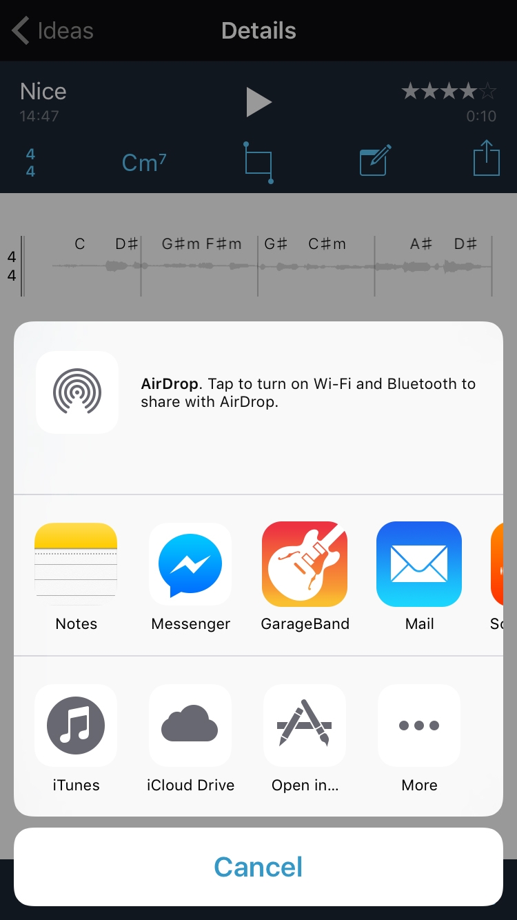 How to use Music Memos: Sharing