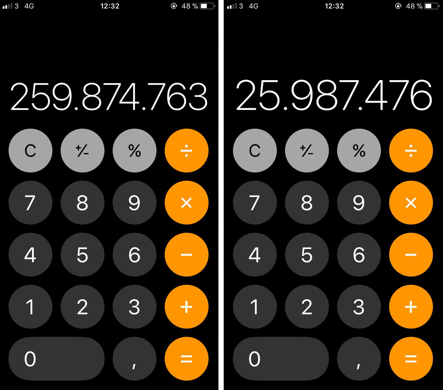9. Borra un dígito en la calculadora de tu iPhone