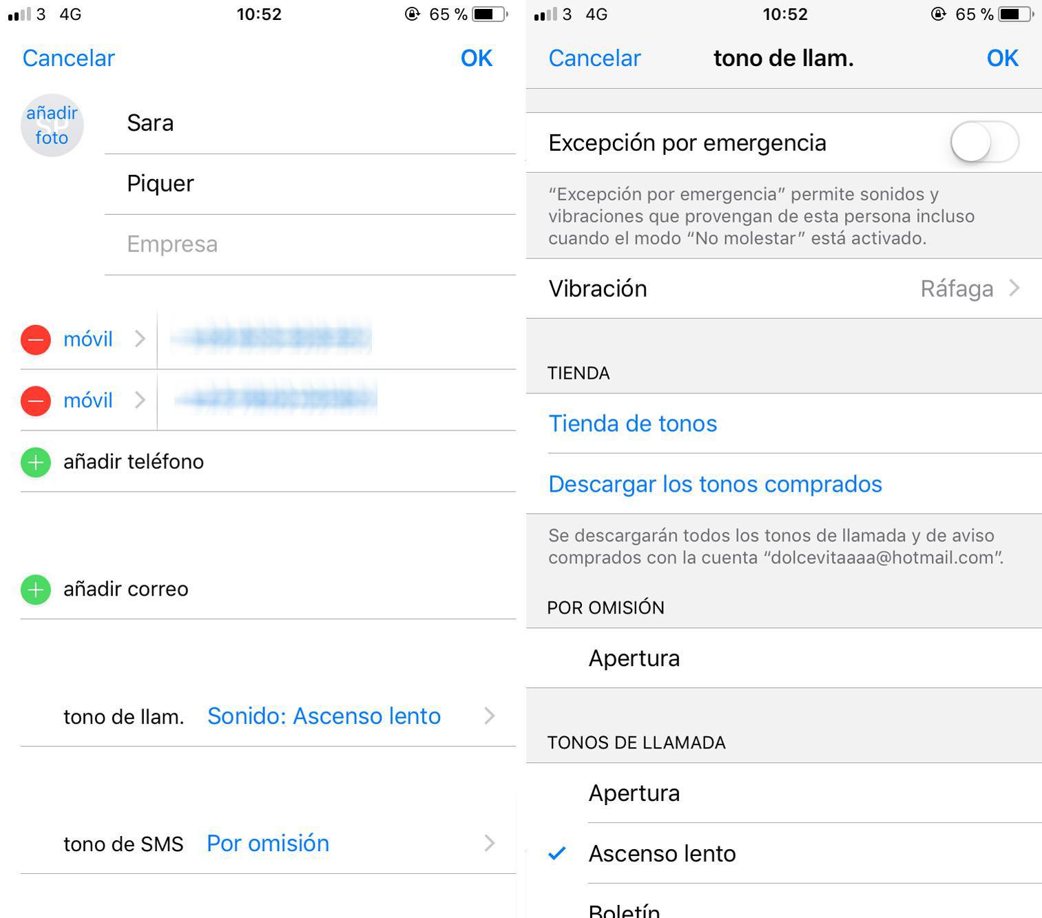 3. Personaliza el tono de llamada y la vibración para tus contactos